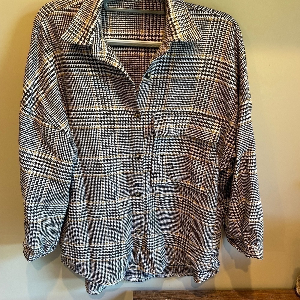 Shein Plaid Shirt Jacket Shacket